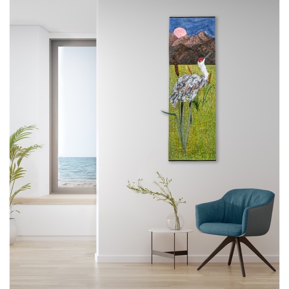 WATERMELON MOON - original mixed media textile wall hanging - New - Picture 6 of 8